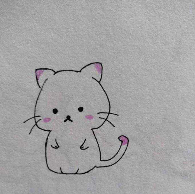 如何畫可愛的卡通小貓