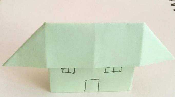 手工摺紙房子簡單的漂亮立體小房子的折法圖解