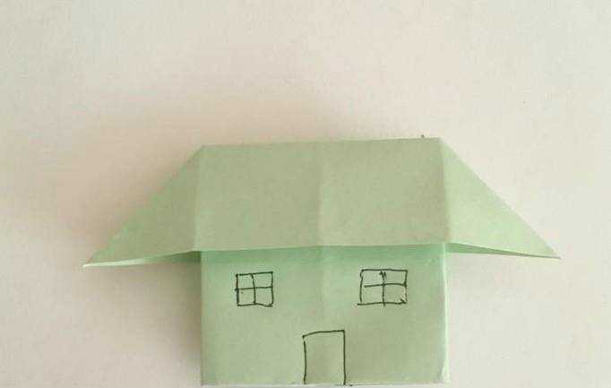 手工摺紙房子簡單的漂亮立體小房子的折法圖解