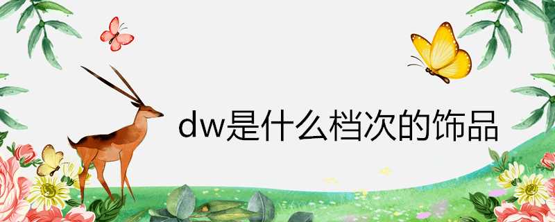 dw是什麼檔次的飾品