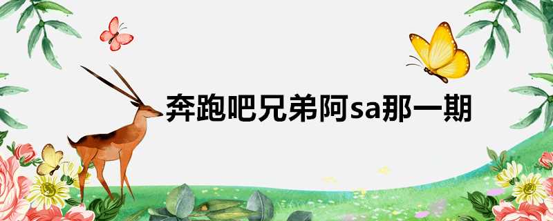 奔跑吧兄弟阿sa那一期