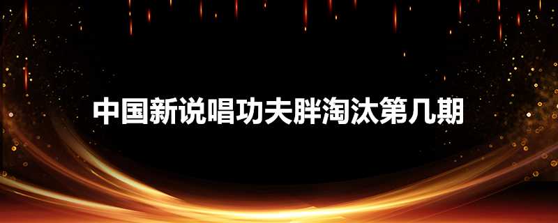 中國新說唱功夫胖淘汰第幾期