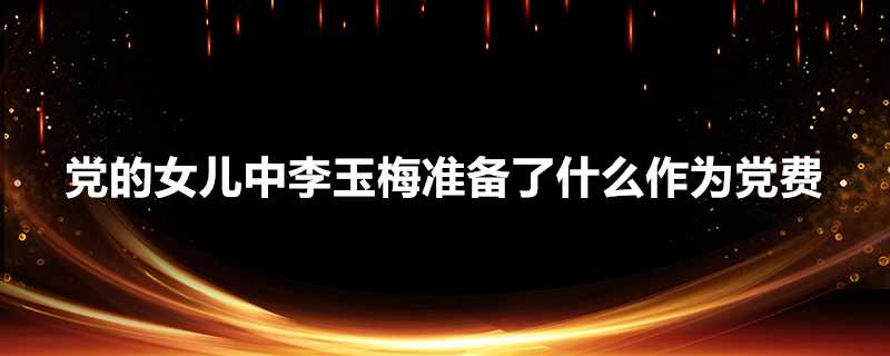 黨的女兒中李玉梅準備了什麼作為黨費