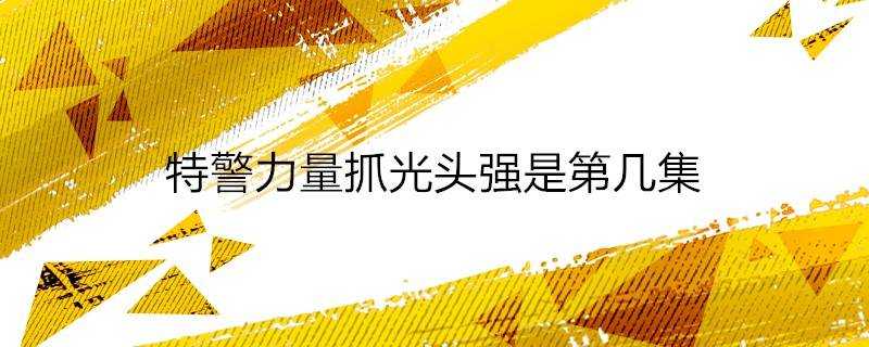 特警力量抓光頭強是第幾集