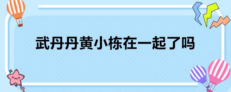 武丹丹黃小棟在一起了嗎