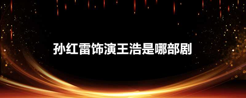 孫紅雷飾演王浩是哪部劇