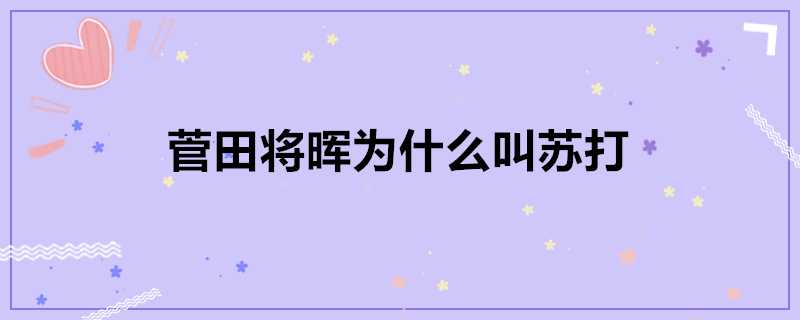 菅田將暉為什麼叫蘇打