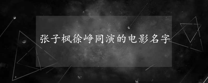 張子楓徐崢同演的電影名字