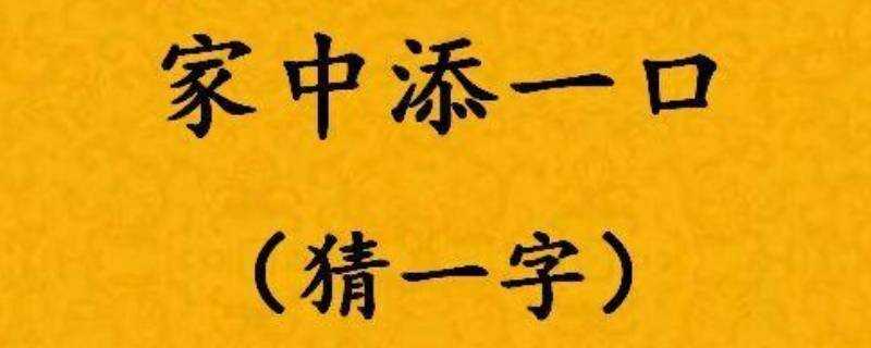 家中添一口打一字