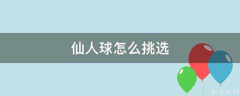 仙人球怎麼挑選