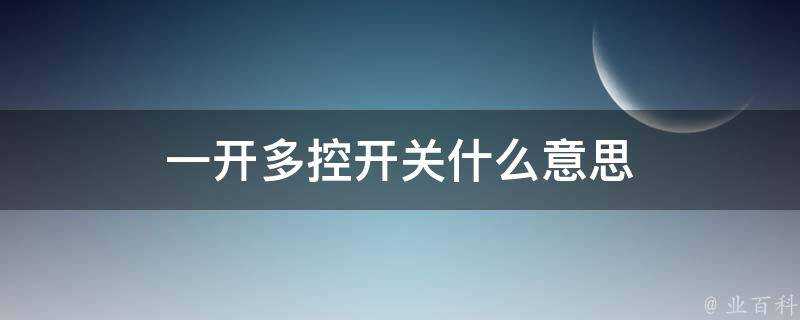 一開多控開關什麼意思