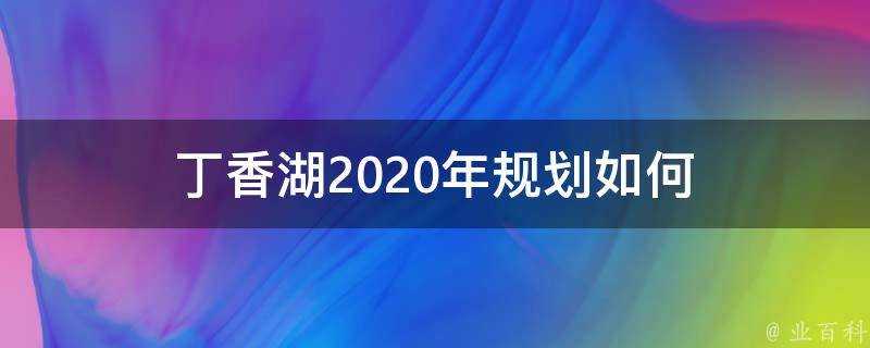 丁香湖2020年規劃如何