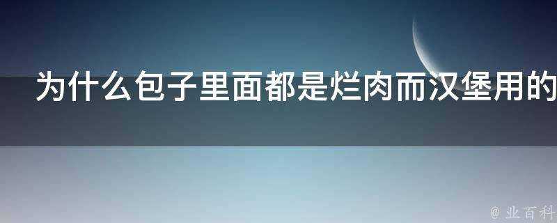 為什麼包子裡面都是爛肉而漢堡用的是整塊的肉