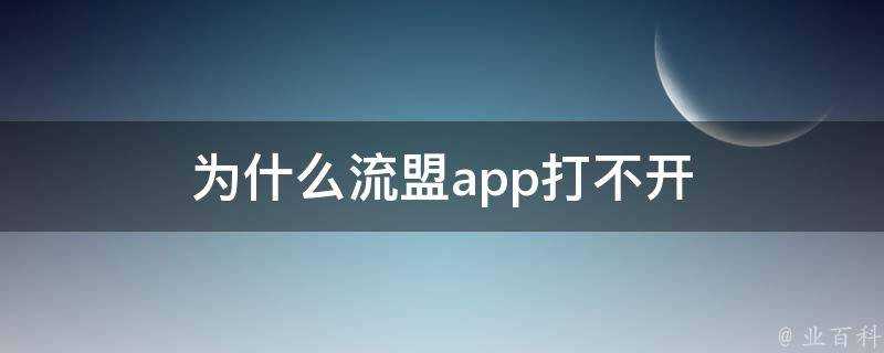 為什麼流盟app打不開