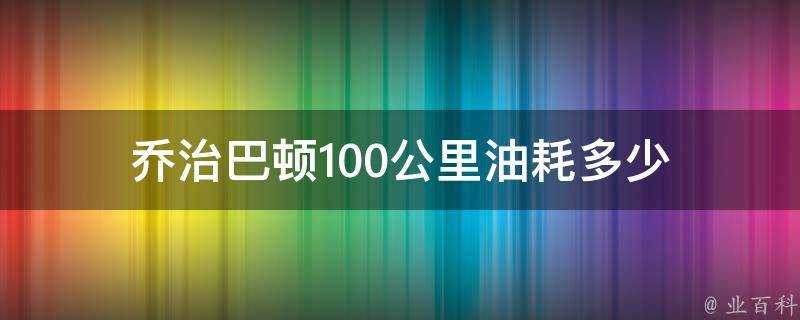 喬治巴頓100公里油耗多少