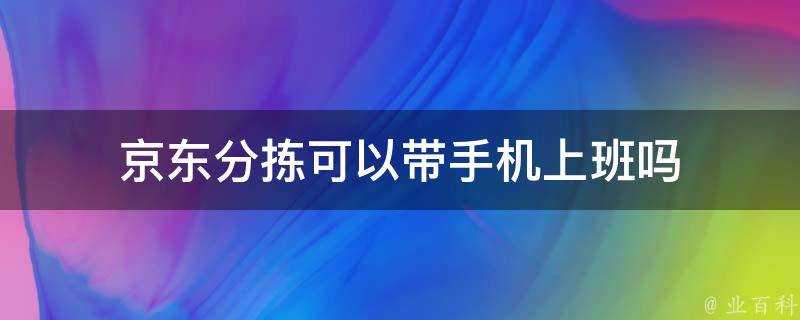 京東分揀可以帶手機上班嗎