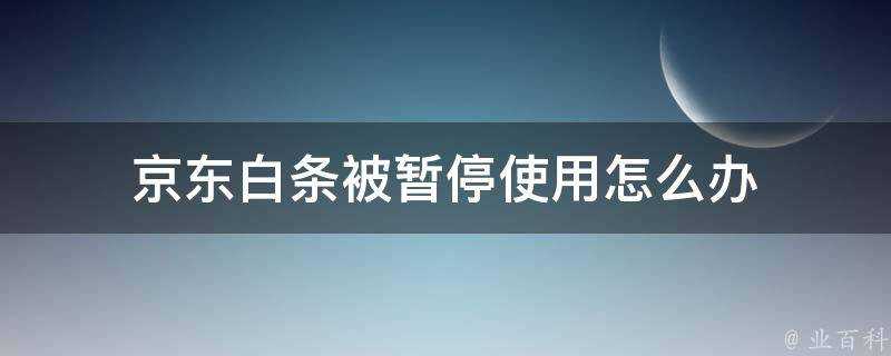 京東白條被暫停使用怎麼辦