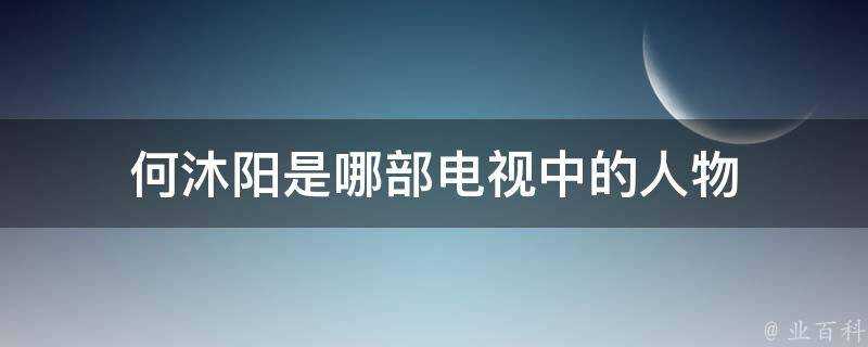 何沐陽是哪部電視中的人物