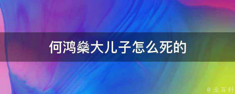 何鴻燊大兒子怎麼死的