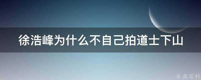 徐浩峰為什麼不自己拍道士下山