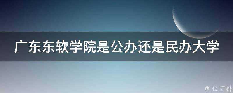 廣東東軟學院是公辦還是民辦大學