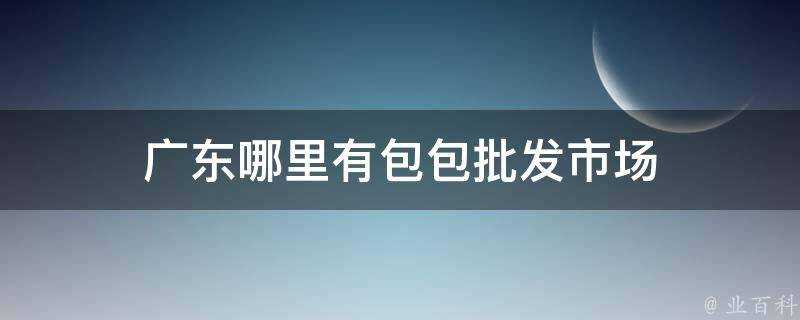 廣東哪裡有包包批發市場