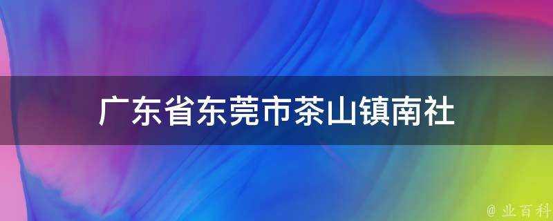 廣東省東莞市茶山鎮南社