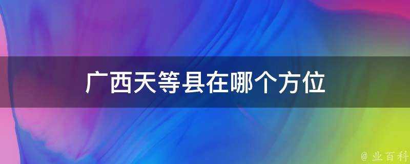 廣西天等縣在哪個方位