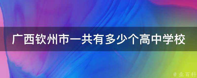 廣西欽州市一共有多少個高中學校