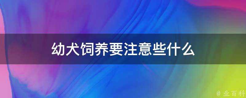 幼犬飼養要注意些什麼