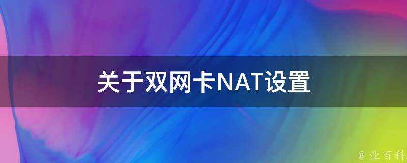 關於雙網絡卡NAT設定