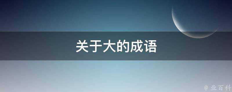 關於大的成語