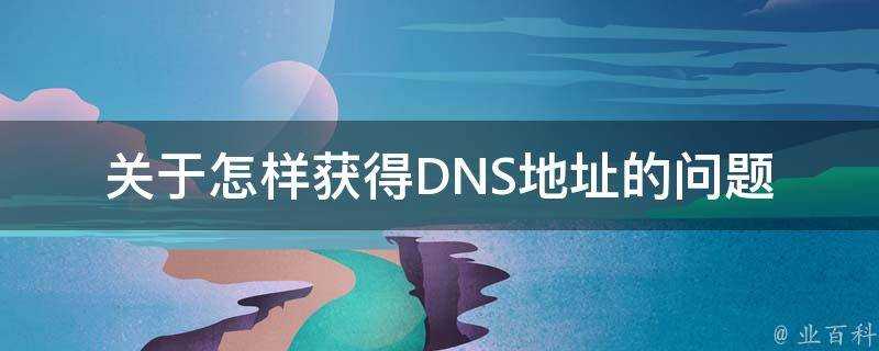 關於怎樣獲得DNS地址的問題