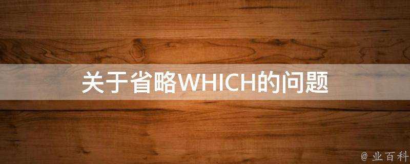 關於省略WHICH的問題