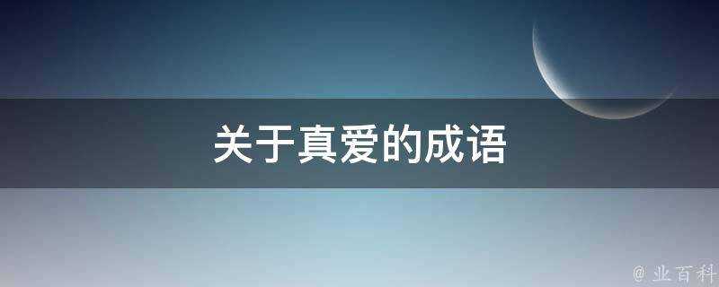 關於真愛的成語