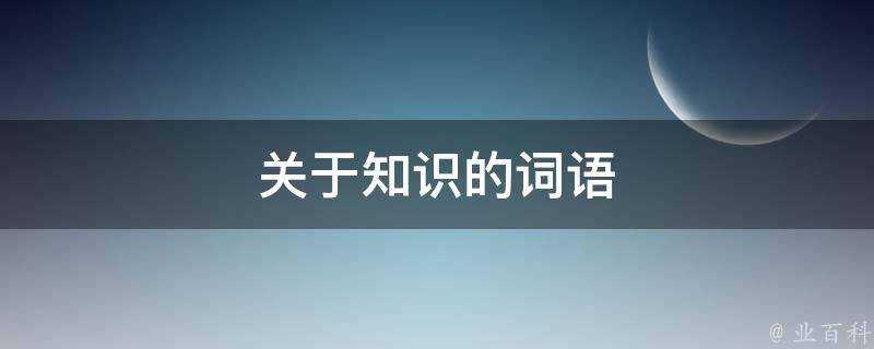 關於知識的詞語