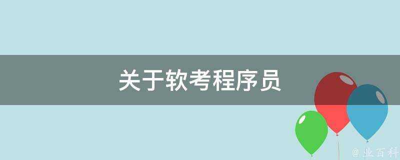 關於軟考程式設計師