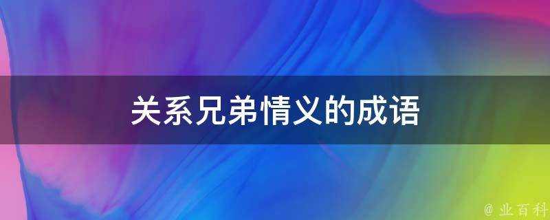 關係兄弟情義的成語