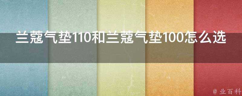 蘭蔻氣墊110和蘭蔻氣墊100怎麼選