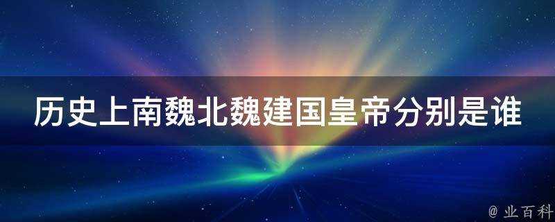 歷史上南魏北魏建國皇帝分別是誰