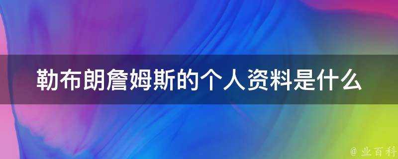 勒布朗詹姆斯的個人資料是什麼