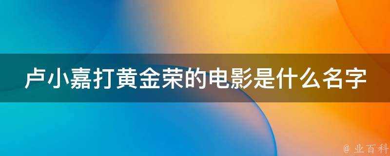 盧小嘉打黃金榮的電影是什麼名字