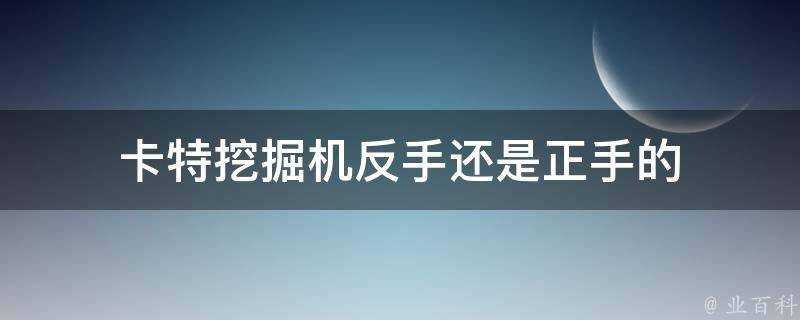 卡特挖掘機反手還是正手的