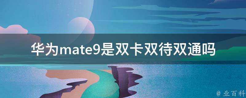 華為mate9是雙卡雙待雙通嗎