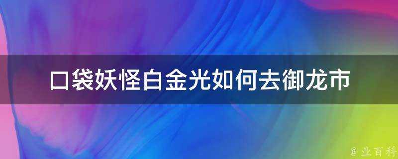 口袋妖怪白金光如何去御龍市