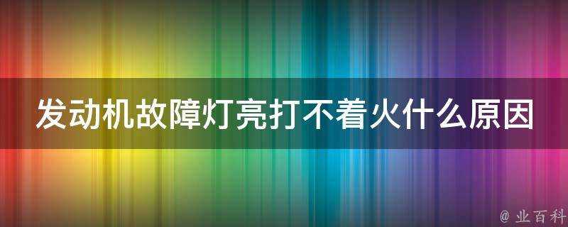 發動機故障燈亮打不著火什麼原因