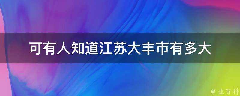 可有人知道江蘇大豐市有多大