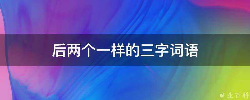 後兩個一樣的三字詞語