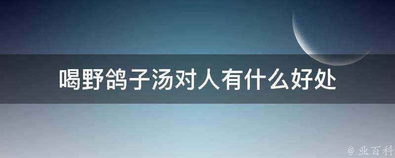 喝野鴿子湯對人有什麼好處