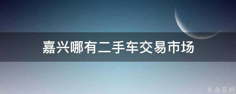 嘉興哪有二手車交易市場